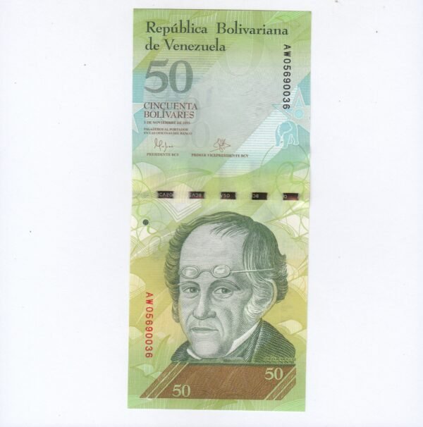 FCN ~ VENEZUELA ~ 50 VEF NOTE ~ VENEZUELAN BOLIVARES ~ 2015 ~ GEM UNC