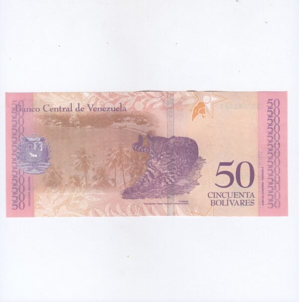 FCN ~ VENEZUELA ~ 50 VEF NOTE ~ VENEZUELAN BOLIVARES ~ 2018 ~ GEM UNC - Image 2