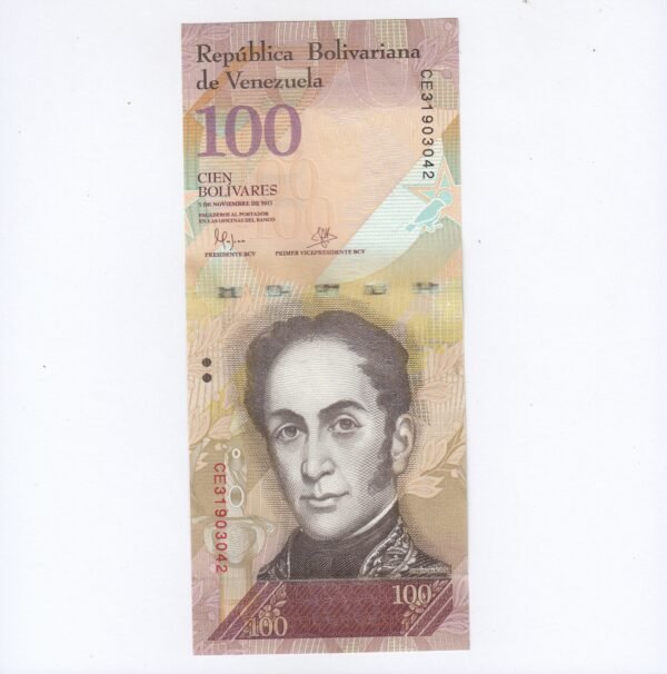 FCN ~ VENEZUELA ~ 100 VEF NOTE ~ VENEZUELAN BOLIVARES ~ 2015 ~ GEM UNC