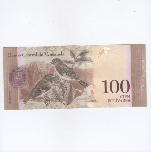 FCN ~ VENEZUELA ~ 100 VEF NOTE ~ VENEZUELAN BOLIVARES ~ 2015 ~ GEM UNC - Image 2