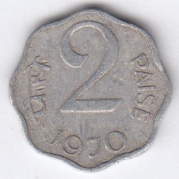 RID009C ~ 2 PAISE ~ 1970 ~ ALUMINIUM ~ DEFINITIVE COIN ~ KOLKATA MINT