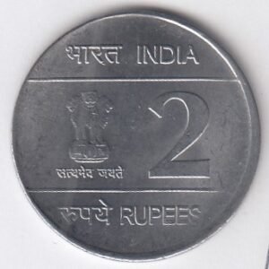 RIC078 ~ 2 RUPEES ~ 2010 ~ XIX COMMONWEALTH GAMES ~ COMMEMORATIVE COIN ~ HYDERABAD MINT - Image 2