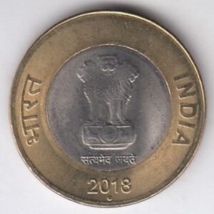RID019C ~ 10 RUPEES ~ 2018 ~ Bi-METAL ~ 10 RAYS ~ DEFINITIVE COIN ~ NOIDA MINT