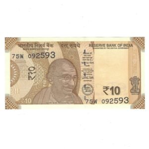 D-133 ~ 10 RUPEES NOTE ~ URJIT R PATEL  ~ SUN TEMPLE ~ 2018 ~ INSET "PLAIN" ~ PREFIX "W"