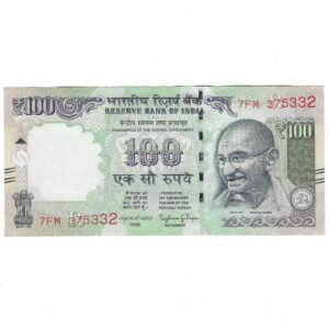 G-108 ~ 100 RUPEES NOTE ~ RAGHURAM G RAJAN ~ HIMALAYA SERIES ~ 2016 ~ INSET "R" ~ PREFIX "FM"