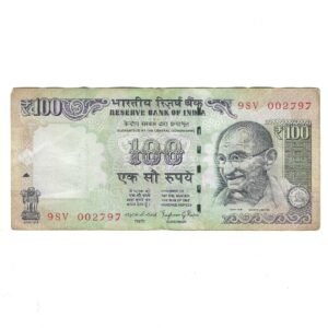 G-095 ~ 100 RUPEES NOTE ~ RAGHURAM G RAJAN ~ HIMALAYA SERIES ~ 2015 ~ INSET "PLAIN" ~ PREFIX "SV"