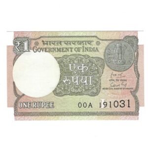 A-63 ~ 1 RUPEE NOTE ~ SUBHASH GARG ~ 2018 ~ INSET "L" ~ PREFIX "00A" ~ DATE 19th OCTOBER 31