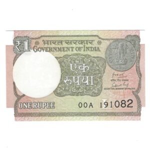 A-63 ~ 1 RUPEE NOTE ~ SUBHASH GARG ~ 2018 ~ INSET "L" ~ PREFIX "00A" ~ DATE 19th OCTOBER 82