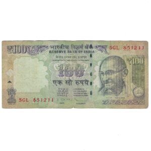 G-090 ~ 100 RUPEES NOTE ~ D SUBBARAO ~ GANDHI SERIES ~ ₹ SYMBOL ~ MULE ~ 2014 ~ INSET "E"