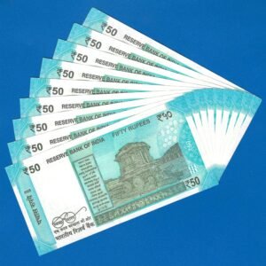 FANCY PATTERN ~ F-097 ~ 50 RUPEES NOTES ~ SHAKTIKANT DAS ~ HAMPI ~ 2023 ~ INSET “L” ~ 143001-143009 - Image 2