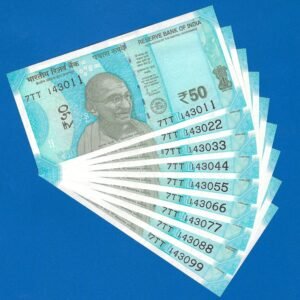 FANCY PATTERN ~ F-097 ~ 50 RUPEES NOTES ~ SHAKTIKANT DAS ~ HAMPI ~ 2023 ~ INSET “L” ~ 143011 TO 143099