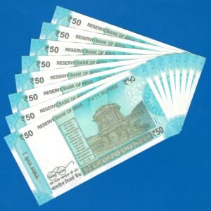 FANCY PATTERN ~ F-097 ~ 50 RUPEES NOTES ~ SHAKTIKANT DAS ~ HAMPI ~ 2023 ~ INSET “L” ~ 143 SPECIALS  (8 NOTES SET) - Image 2
