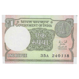 A-60 ~ 1 RUPEE NOTE ~ R MEHRISHI ~ 2015 ~ INSET "L" ~ PREFIX "A" ~  DATE : 24th JANUARY 18