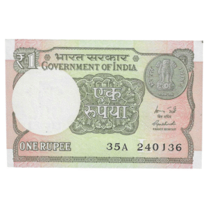 A-60 ~ 1 RUPEE NOTE ~ R MEHRISHI ~ 2015 ~ INSET "L" ~ PREFIX "A" ~  DATE : 24th JANUARY 36
