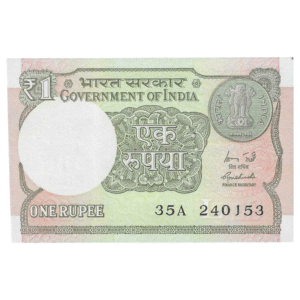A-60 ~ 1 RUPEE NOTE ~ R MEHRISHI ~ 2015 ~ INSET "L" ~ PREFIX "A" ~  DATE : 24th JANUARY 53