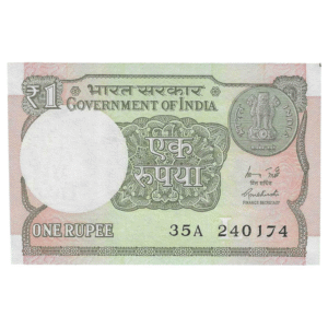 A-60 ~ 1 RUPEE NOTE ~ R MEHRISHI ~ 2015 ~ INSET "L" ~ PREFIX "A" ~  DATE : 24th JANUARY 74