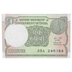 A-60 ~ 1 RUPEE NOTE ~ R MEHRISHI ~ 2015 ~ INSET "L" ~ PREFIX "A" ~  DATE : 24th JANUARY 84