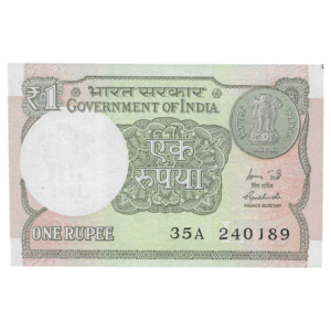 A-60 ~ 1 RUPEE NOTE ~ R MEHRISHI ~ 2015 ~ INSET "L" ~ PREFIX "A" ~  DATE : 24th JANUARY 89