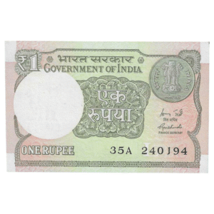 A-60 ~ 1 RUPEE NOTE ~ R MEHRISHI ~ 2015 ~ INSET "L" ~ PREFIX "A" ~  DATE : 24th JANUARY 94