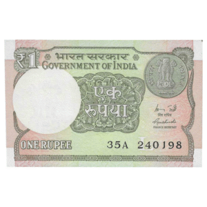 A-60 ~ 1 RUPEE NOTE ~ R MEHRISHI ~ 2015 ~ INSET "L" ~ PREFIX "A" ~  DATE : 24th JANUARY 98