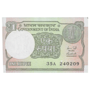 A-60 ~ 1 RUPEE NOTE ~ R MEHRISHI ~ 2015 ~ INSET "L" ~ PREFIX "A" ~  DATE : 24th FEBRUARY 09