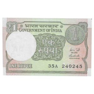 A-60 ~ 1 RUPEE NOTE ~ R MEHRISHI ~ 2015 ~ INSET "L" ~ PREFIX "A" ~  DATE : 24th FEBRUARY 45