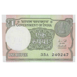 A-60 ~ 1 RUPEE NOTE ~ R MEHRISHI ~ 2015 ~ INSET "L" ~ PREFIX "A" ~  DATE : 24th FEBRUARY 47