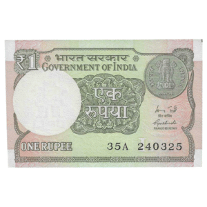 A-60 ~ 1 RUPEE NOTE ~ R MEHRISHI ~ 2015 ~ INSET "L" ~ PREFIX "A" ~  DATE : 24th MARCH 25