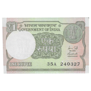 A-60 ~ 1 RUPEE NOTE ~ R MEHRISHI ~ 2015 ~ INSET "L" ~ PREFIX "A" ~  DATE : 24th MARCH 27