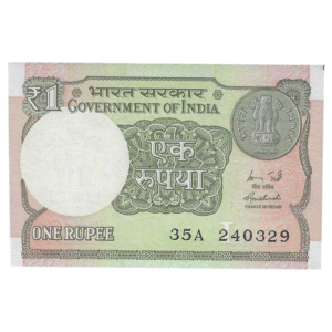 A-60 ~ 1 RUPEE NOTE ~ R MEHRISHI ~ 2015 ~ INSET "L" ~ PREFIX "A" ~  DATE : 24th MARCH 29