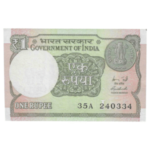 A-60 ~ 1 RUPEE NOTE ~ R MEHRISHI ~ 2015 ~ INSET "L" ~ PREFIX "A" ~  DATE : 24th MARCH 34