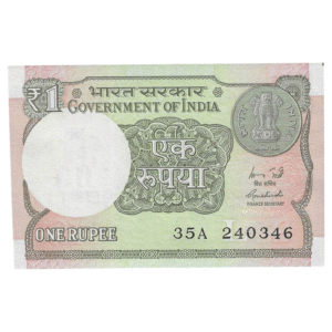 A-60 ~ 1 RUPEE NOTE ~ R MEHRISHI ~ 2015 ~ INSET "L" ~ PREFIX "A" ~  DATE : 24th MARCH 46