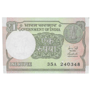 A-60 ~ 1 RUPEE NOTE ~ R MEHRISHI ~ 2015 ~ INSET "L" ~ PREFIX "A" ~  DATE : 24th MARCH 48