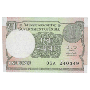 A-60 ~ 1 RUPEE NOTE ~ R MEHRISHI ~ 2015 ~ INSET "L" ~ PREFIX "A" ~  DATE : 24th MARCH 49