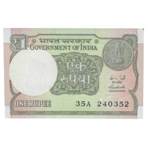 A-60 ~ 1 RUPEE NOTE ~ R MEHRISHI ~ 2015 ~ INSET "L" ~ PREFIX "A" ~  DATE : 24th MARCH 52