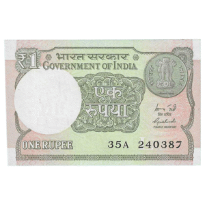A-60 ~ 1 RUPEE NOTE ~ R MEHRISHI ~ 2015 ~ INSET "L" ~ PREFIX "A" ~  DATE : 24th MARCH 87