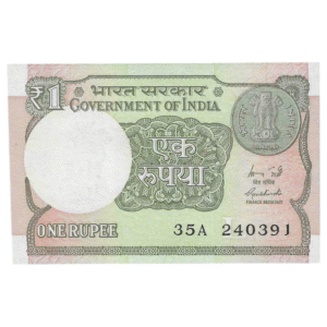 A-60 ~ 1 RUPEE NOTE ~ R MEHRISHI ~ 2015 ~ INSET "L" ~ PREFIX "A" ~  DATE : 24th MARCH 91