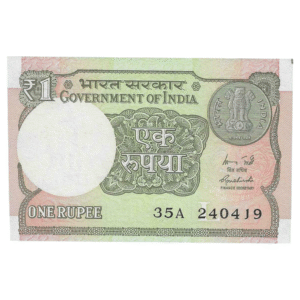A-60 ~ 1 RUPEE NOTE ~ R MEHRISHI ~ 2015 ~ INSET "L" ~ PREFIX "A" ~  DATE : 24th APRIL 19