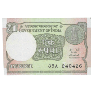 A-60 ~ 1 RUPEE NOTE ~ R MEHRISHI ~ 2015 ~ INSET "L" ~ PREFIX "A" ~  DATE : 24th APRIL 26
