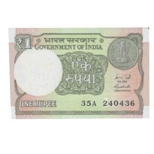 A-60 ~ 1 RUPEE NOTE ~ R MEHRISHI ~ 2015 ~ INSET "L" ~ PREFIX "A" ~  DATE : 24th APRIL 36