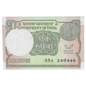 A-60 ~ 1 RUPEE NOTE ~ R MEHRISHI ~ 2015 ~ INSET "L" ~ PREFIX "A" ~  DATE : 24th APRIL 46