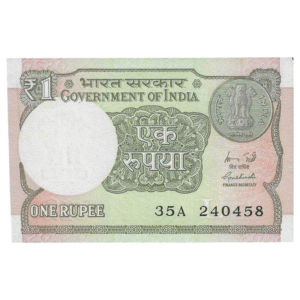 A-60 ~ 1 RUPEE NOTE ~ R MEHRISHI ~ 2015 ~ INSET "L" ~ PREFIX "A" ~ DATE : 24th APRIL 58