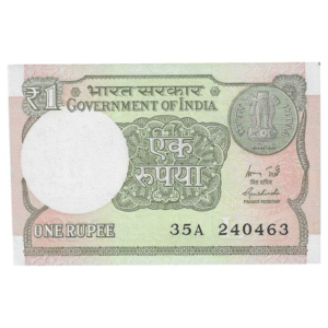 A-60 ~ 1 RUPEE NOTE ~ R MEHRISHI ~ 2015 ~ INSET "L" ~ PREFIX "A" ~ DATE : 24th APRIL 63