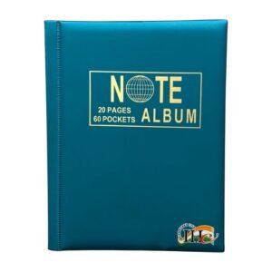 HIGH QUALITY NOTE ALBUM ~ 20 PAGES 60 POCKETS ~ TURQUOISE