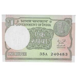 A-60 ~ 1 RUPEE NOTE ~ R MEHRISHI ~ 2015 ~ INSET "L" ~ PREFIX "A" ~  DATE : 24th APRIL 83