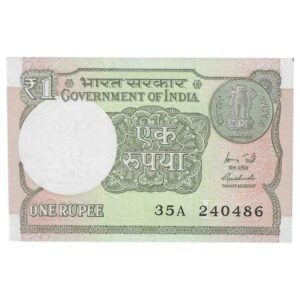 A-60 ~ 1 RUPEE NOTE ~ R MEHRISHI ~ 2015 ~ INSET "L" ~ PREFIX "A" ~  DATE : 24th APRIL 86