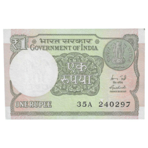 A-60 ~ 1 RUPEE NOTE ~ R MEHRISHI ~ 2015 ~ INSET "L" ~ PREFIX "A" ~ DATE : 24th FEBRUARY 97