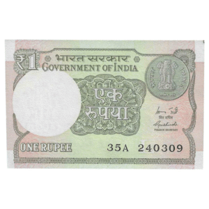 A-60 ~ 1 RUPEE NOTE ~ R MEHRISHI ~ 2015 ~ INSET "L" ~ PREFIX "A" ~ DATE : 24th MARCH 09