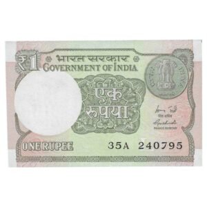 A-60 ~ 1 RUPEE NOTE ~ R MEHRISHI ~ 2015 ~ INSET "L" ~ PREFIX "A" ~  DATE : 24th JULY 95