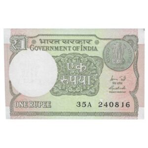 A-60 ~ 1 RUPEE NOTE ~ R MEHRISHI ~ 2015 ~ INSET "L" ~ PREFIX "A" ~  DATE : 24th AUGUST 16
